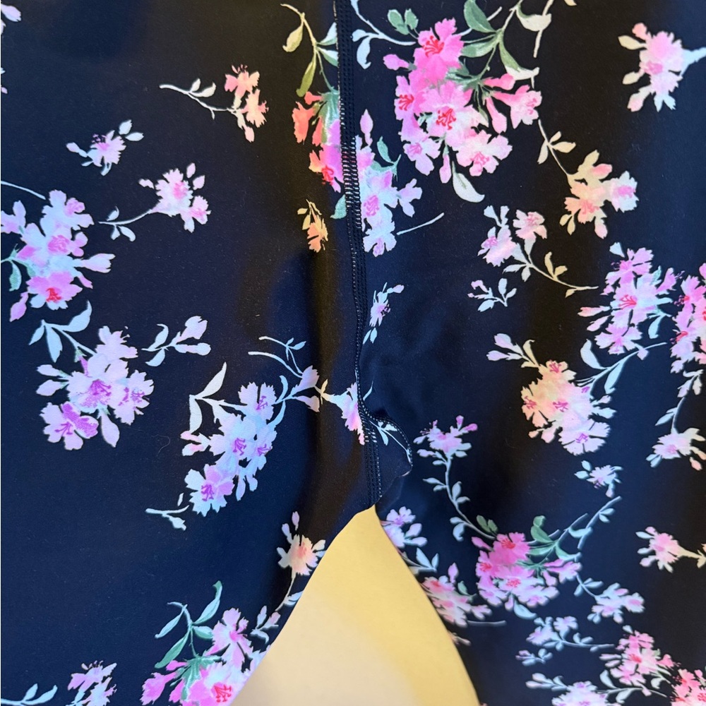 LoveShackFancy Black and Pink Floral Leggings - Picture 9 of 10